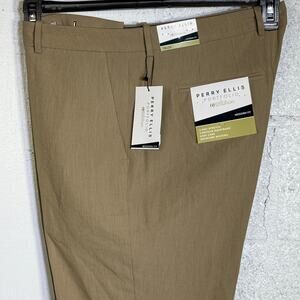 Perry Ellis Portfolio Men's ModFit Stretch Resolution Pants tan 36x29 $95